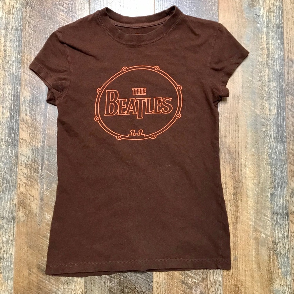 Beatles Tshirt juniors small brown orange